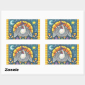 STICKER RECTANGULAIRE CANDY CORN TURKEY, FEUILLE DE BILLETS (Feuille)