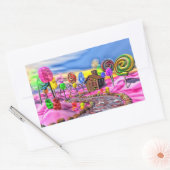 Sticker Rectangulaire Candyland rose (Enveloppe)