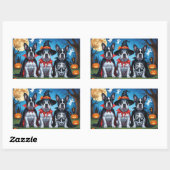 Sticker Rectangulaire Cane Corso Chiens Citrouille Halloween Funny (Feuille)