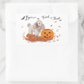 Sticker Rectangulaire Caniche à Halloween (Sac)