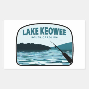 Sticker Rectangulaire Canne à pêche Lake Keowee Caroline du Sud