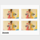 Sticker Rectangulaire Cannes vintage (Feuille)