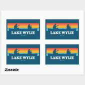 Sticker Rectangulaire Canoë du lac Wylie Caroline du Nord (Feuille)