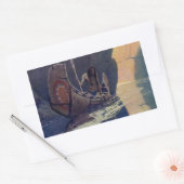 Sticker Rectangulaire Canoë indien vintage pagayage Sun Classic (Enveloppe)