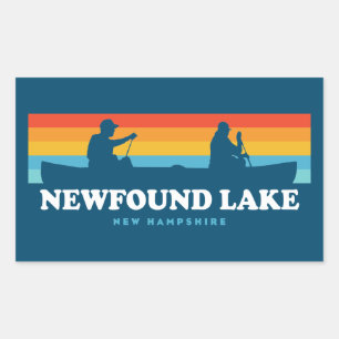 Sticker Rectangulaire Canoë New Hampshire Lake