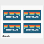 Sticker Rectangulaire Canoë Otisco Lake New York (Feuille)