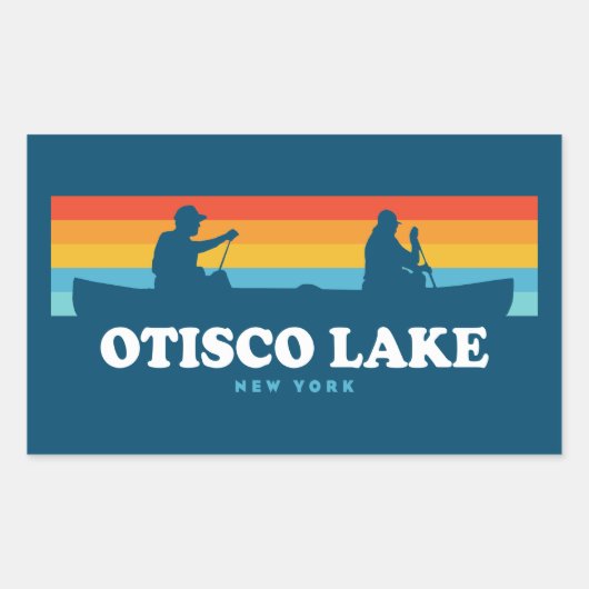 Sticker Rectangulaire Canoë Otisco Lake New York (Devant)