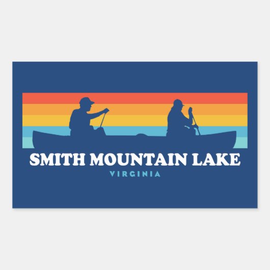 Sticker Rectangulaire Canoë Virginie du lac Smith Mountain (Devant)