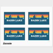 Sticker Rectangulaire Canot Badin Lake North Carolina (Feuille)