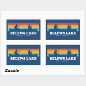 Sticker Rectangulaire Canot Belews Lake Caroline du Nord (Feuille)