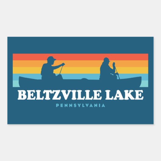 Sticker Rectangulaire Canot Beltzville Lake Pennsylvanie (Devant)