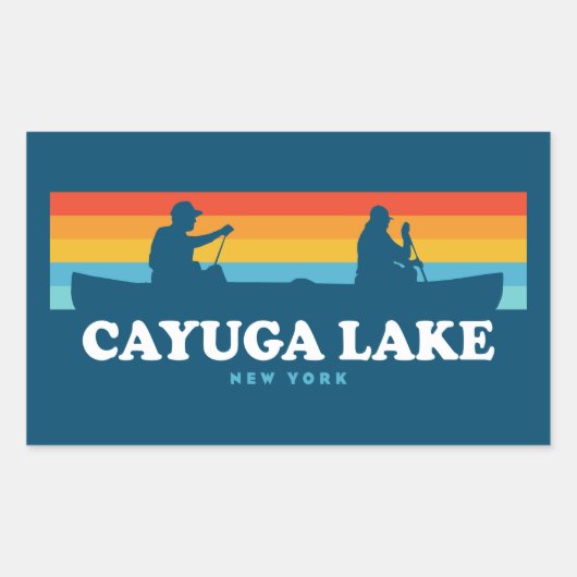 Sticker Rectangulaire Canot Cayuga Lake New York (Devant)