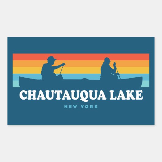 Sticker Rectangulaire Canot Chautauqua Lake New York (Devant)
