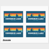 Sticker Rectangulaire Canot Conesus Lake New York (Feuille)