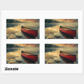 Sticker Rectangulaire Canot dans une rivière (Feuille)