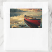 Sticker Rectangulaire Canot dans une rivière (Sac)