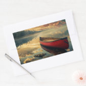 Sticker Rectangulaire Canot dans une rivière (Enveloppe)