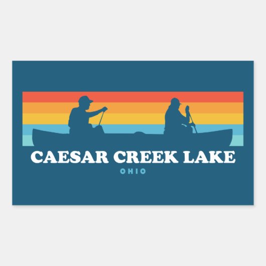 Sticker Rectangulaire Canot de l'Ohio du lac Caesar Creek (Devant)