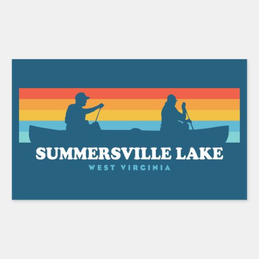 Sticker Rectangulaire Canot de Summersville Lake West Virginia (Devant)