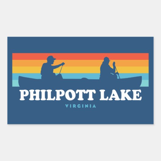 Sticker Rectangulaire Canot de Virginie de Philpott Lake (Devant)