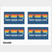 Sticker Rectangulaire Canot Deep Creek Lake Maryland (Feuille)