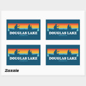 Sticker Rectangulaire Canot Douglas Lake Tennessee (Feuille)