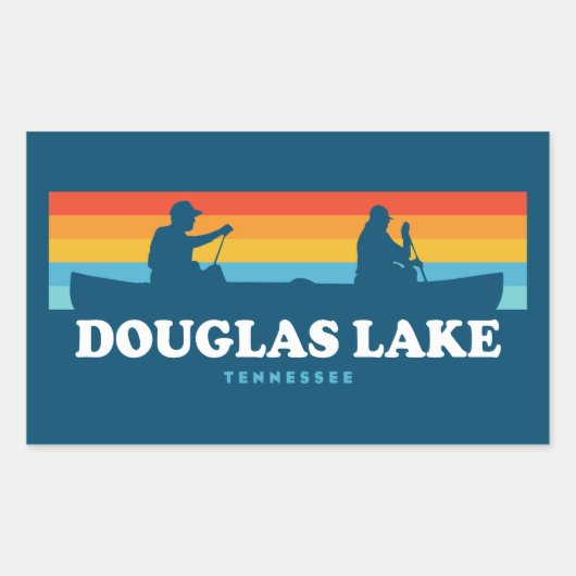 Sticker Rectangulaire Canot Douglas Lake Tennessee (Devant)