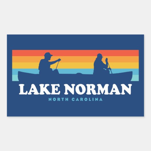 Sticker Rectangulaire Canot du lac Norman North Carolina (Devant)