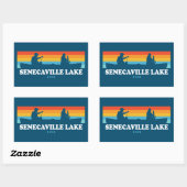 Sticker Rectangulaire Canot du lac Senecaville Ohio (Feuille)