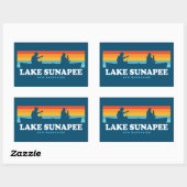 Sticker Rectangulaire Canot du lac Sunapee New Hampshire (Feuille)