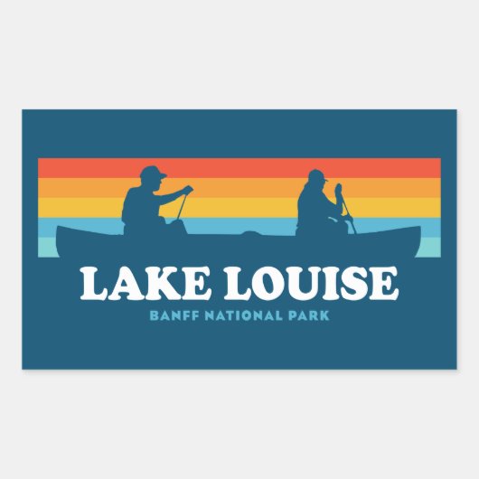 Sticker Rectangulaire Canot du parc national Lake Louise Banff (Devant)