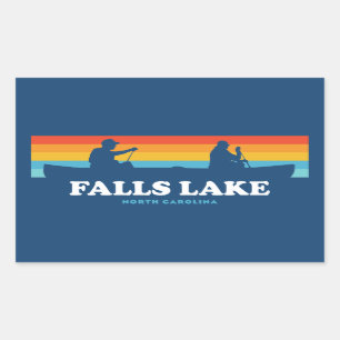 Sticker Rectangulaire Canot Falls Lake North Carolina