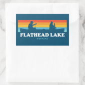 Sticker Rectangulaire Canot Flathead Lake Montana (Sac)