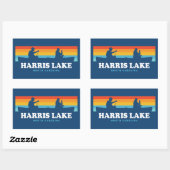 Sticker Rectangulaire Canot Harris Lake North Carolina (Feuille)