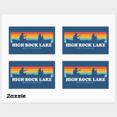 Sticker Rectangulaire Canot High Rock Lake North Carolina (Feuille)