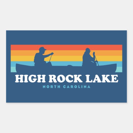 Sticker Rectangulaire Canot High Rock Lake North Carolina (Devant)