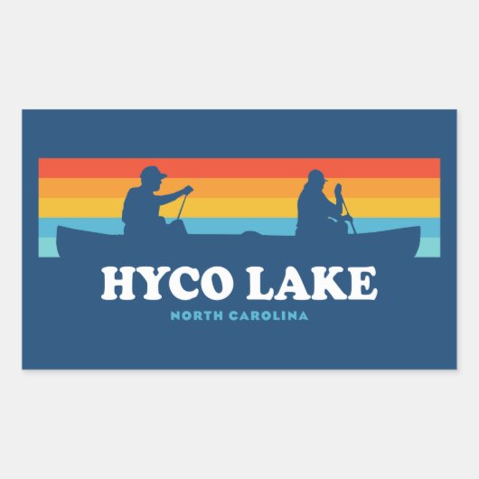 Sticker Rectangulaire Canot Hyco Lake North Carolina (Devant)