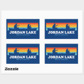 Sticker Rectangulaire Canot Jordan Lake North Carolina (Feuille)