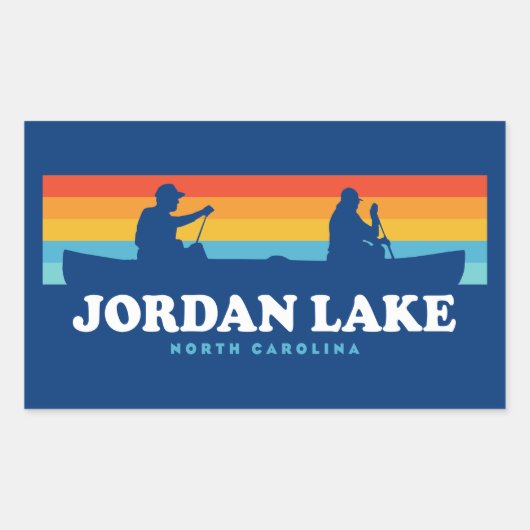 Sticker Rectangulaire Canot Jordan Lake North Carolina (Devant)