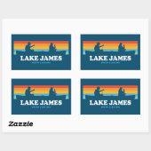 Sticker Rectangulaire Canot Lake James North Carolina (Feuille)