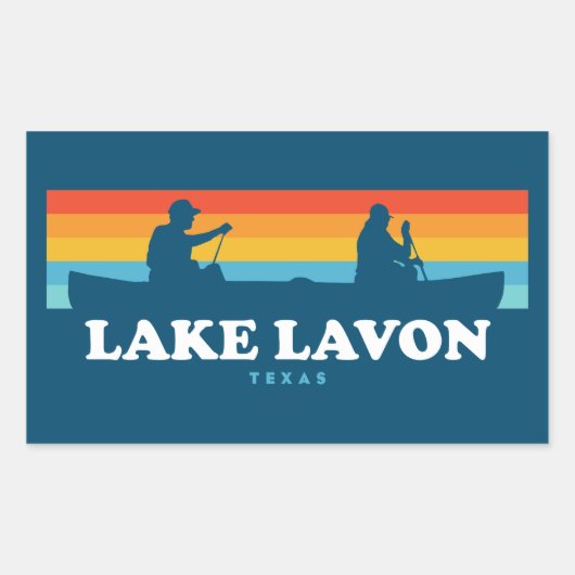 Sticker Rectangulaire Canot Lake Lavon Texas (Devant)
