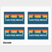Sticker Rectangulaire Canot Lake Pend Oreille Idaho (Feuille)