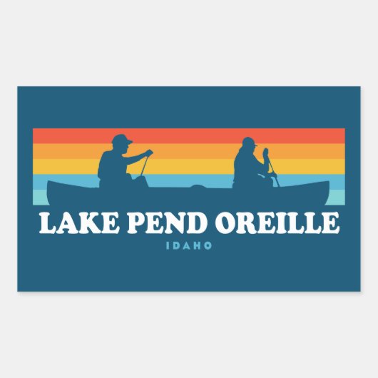 Sticker Rectangulaire Canot Lake Pend Oreille Idaho (Devant)