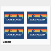 Sticker Rectangulaire Canot Lake Placid New York (Feuille)