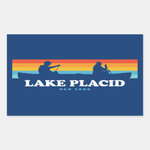 Sticker Rectangulaire Canot Lake Placid New York