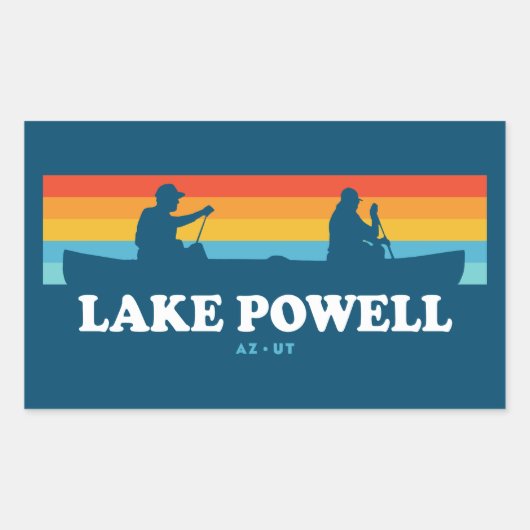 Sticker Rectangulaire Canot Lake Powell Arizona Utah (Devant)