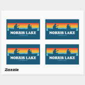 Sticker Rectangulaire Canot Norris Lake Tennessee (Feuille)