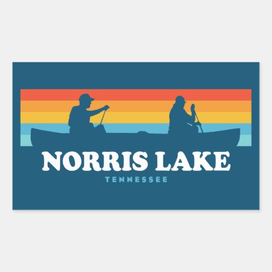 Sticker Rectangulaire Canot Norris Lake Tennessee (Devant)