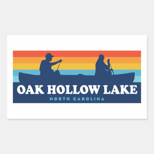 Sticker Rectangulaire Canot Oak Hollow Lake Caroline du Nord (Devant)