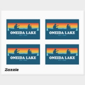 Sticker Rectangulaire Canot Oneida Lake New York (Feuille)